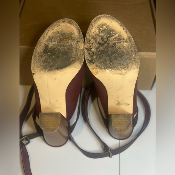 Preloved Just Fab Amelia Women's‎ Burgundy Heeled Sandals size 10W - Picture 4 of 4